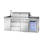 Outdoor Kitchen Island 82.5 Inch 6 Burner Propane Gas BBQ Grill
