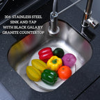 Black 128-Inch Double Stainless Steel Gas Outdoor Kitchen